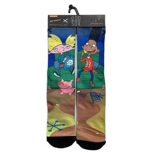 ODD SOX Nickelodeon Hey Arnold! 90s cartoon brand new colorful high tube socks